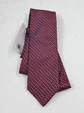 Eton Woven Silk Tie Men's One Size Dark Red Classic Design Pointed Textured