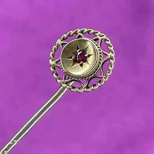 Antique H&Co 9ct gold and ruby tie stick pin Goldsmith & Silversmith co ltd box - Picture 1 of 17