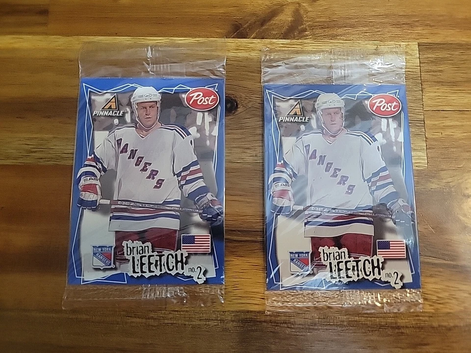 2x BRIAN LEETCH 1997 PINNACLE POST #4 NHL HOCKEY TARJETA COLECCIONABLE CAJA DE CEREALES SELLADA  Foto 1 de 3