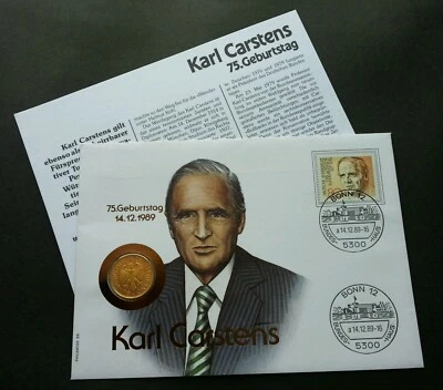 *FREE SHIP Germany Karl 1989 FDC (coin cover) *rare - Image 1 of 4
