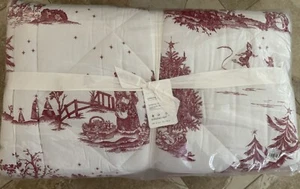 Pottery Barn ~RED SANTA TOILE~ Full/QUEEN COMFORTER ~CHRISTMAS~ REVERSIBLE - Picture 1 of 9