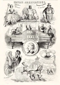 Britain Americanized by Democratic Example Satirical Cartoon 1860 Antique Print - Picture 1 of 1