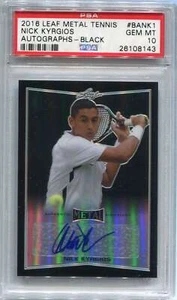 2016 Leaf Metal Tennis Black bank1 Nick Nyrgios Auto 3/7 PSA 10 GEM MT - Picture 1 of 2