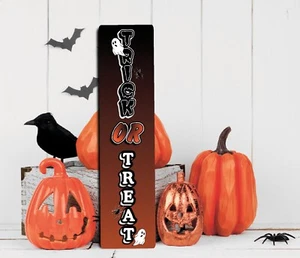 Halloween Veranda Schild Dekoration - Trick or Treat - Party Hexe Kürbis Geist - Bild 1 von 2