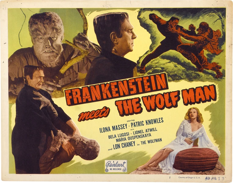 Frankenstein Meets the Wolf Man Lobby Card Poster Replica 11x14" Photo Print