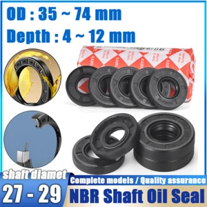 NBR Rotary Shaft Oil Seal /Lip Seal Nitrile 27mm to 29mm Shaft pick your size - Picture 1 of 237