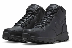Nike hiking Black leather boots Manoa 454350 003 Men's # 8 Rugged Outsole NEW/Bx - Picture 1 of 13