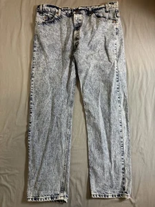 Levi’s Vintage Orange 505 Tab Acid Wash Jeans Mens 40x29 Made in USA - Picture 1 of 12