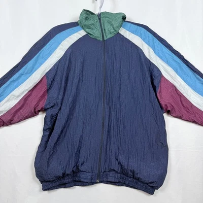 Винтажная ветровка MacGregor куртка на молнии нейлон 90-е цветной блок средний размер - Изображение 1 из 4