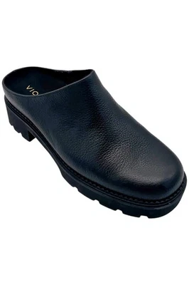 Zueco para mujer Vionic Fairfax sin cordones de cuero negro mula Foto 1 de 3