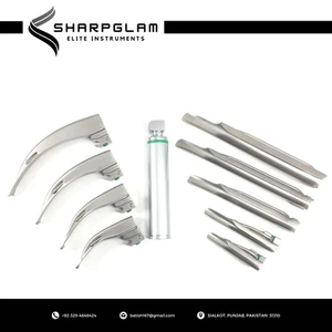 SharpGlam 16-012 LED Fiber Optic Macintosh & Miller Laryngoscope Set Combo - Picture 1 of 8
