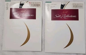 Hanes Silk Reflections Silky Sheer Shaper Panty Sandalfoot 0780N Size EF Jet - Picture 1 of 7