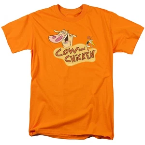 Cow and Chicken "Logo" Mens Unisex T-Shirt, Choice Sm to 4x -New - Picture 1 of 4