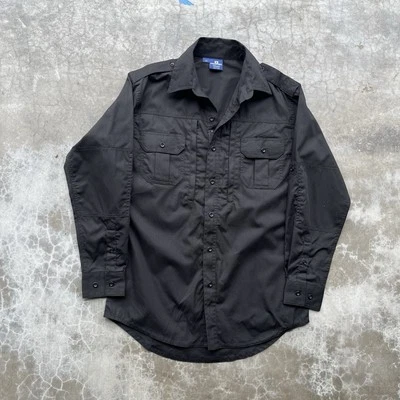 Propper Long Sleeve Black Tactical Button Up Zip Shirt Mens Small Black - Image 1 of 4