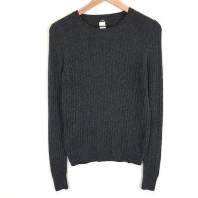 Suéter para mujer J CREW mezcla de lana cachemir S carbón cable tejido cuello redondo Foto 1 de 4