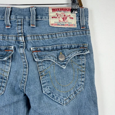 True Religion Straight Jeans World Tour Nathan Blue Flap Pocket Men's Size 30x34 - Image 1 of 4