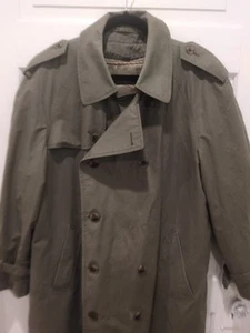 VTG Brooks Brothers Men's Trench Coat 100% Pure Wool Zip Out Liner Classic - Picture 1 of 20