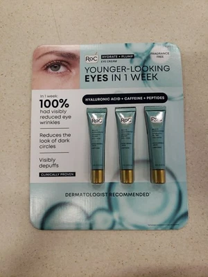 RoC Hydrate and Plump Eye Cream 0.6 oz 3-pack new! - Image 1 of 3