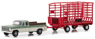 FORD F-100 Farm Special + Bale throw Wagon - 1969 - Greenlight 1:64 - Immagine 1 di 4