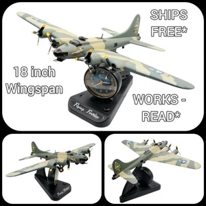 B-17 Flying Fortress CLOCK with Sound Effects Vintage WORKING *HAS ISSUES READ* - Picture 1 of 20