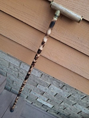 🌳 Madeira queimada CANA/VARA DE CAMINHADA cabo de carvalho geo-design pontas de metal 🇺🇸  - Imagem 1 de 4