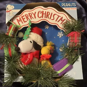 Peanuts Frohe Weihnachten Snoopy Woodstock weißer Weidenkranz 13" rund OVP - Bild 1 von 7