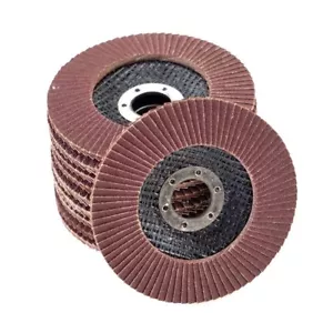 10 DISCHI PER SMERIGLIATRICE 115 MM DISCO LAMELLARE ABRASIVO GRANA 100 MM - Foto 1 di 10