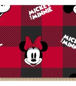 Disney Minnie Mickey Tela Polar Búfalo Cuadros 31" X 58" Costura Artesanía NUEVO - Imagen 1 de 4