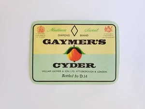 Vintage William Gaymer & Sons Ltd - Cyder Bottle Label x 1 - Picture 1 of 2