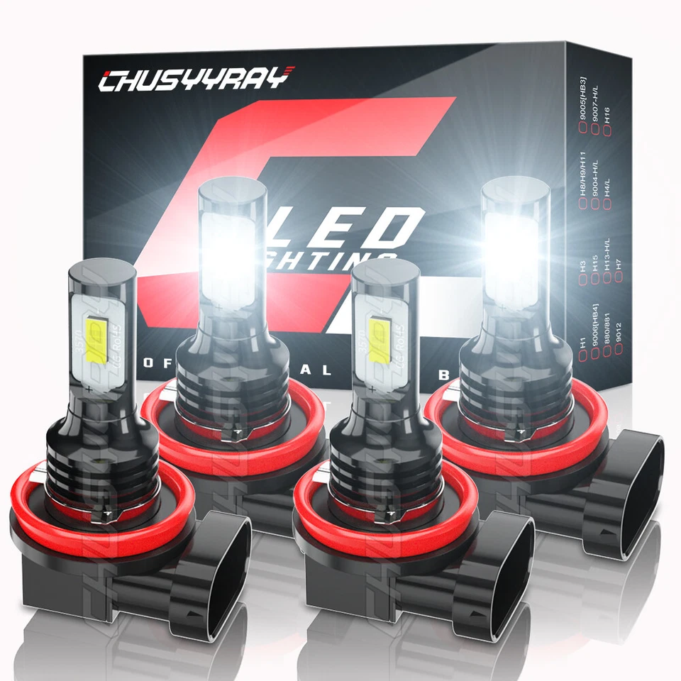 H9 H11 Bombillas de faros LED Luces de haz Combo Hi / Lo luces -8000lm 6000K - Image 1 of 4