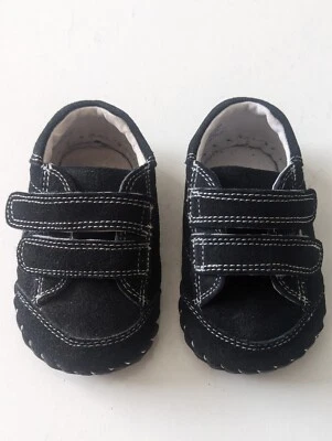 Zapatillas niño talla 0-6. Cuero artesanal suave y saludable. Negro. Jayden 0727 Foto 1 de 4