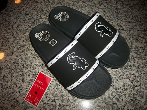 9 SLIDES UOMO NIKE OFFCOURT DH7000 001 NERO BIANCO MLB CHICAGO WHITE SOX NUOVE CON ETICHETTE