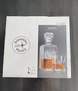 Bormioli Rocco Selecta 7 Piece Whisky Set 1 Decanter & 6 Rocks Glasses NEW Italy - Picture 1 of 16