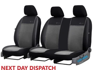 PEUGEOT EXPERT 2018 - 2025 ART. LEATHER & ALICANTE TAILORED FRONT SEAT COVERS - Picture 1 of 8