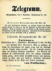 Deutsch-Franzsischer Krieg 1870-1871 Kriegsnachricht Telegramm Nr. 30 + 31