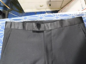 *NUEVO* PANTALÓN ESMOQUIN DE LANA DELANTERO PLANO NEGRO TALLA 29 JOHN VARVATOS - Imagen 1 de 5