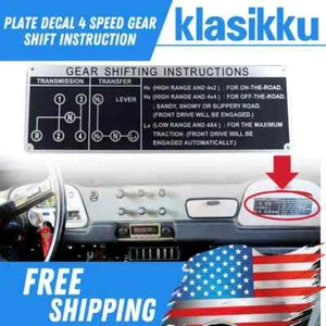 FIT FOR TOYOTA LAND CRUISER 2F FJ40 FJ45 PLATE DECAL 4 SPEED GEAR SHIFT - Foto 1 di 8