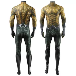 The Aquaman Jumpsuit Arthur Curry Men Cosplay Spandex Bodysuit Costume Halloween - Picture 1 of 18
