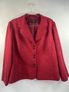 Studio I Blazer Women’s Sz 20W Red 6 Black Paired Buttons - Picture 1 of 9