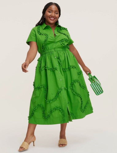 Camicia midi nuova con etichette nastro manica corta KATE SPADE NEW YORK x Target verde M