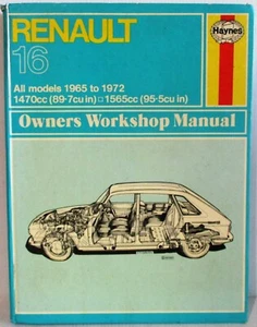 Haynes - Renault 16/ 1965-1972/ Todo Modelos/Propietario Manual de Taller Usado - Imagen 1 de 7