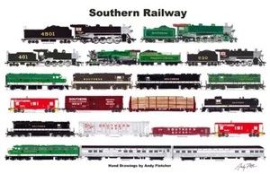 Mantel laminado de ferrocarril Southern Railway 11""x17"" Andy Fletcher - Imagen 1 de 1