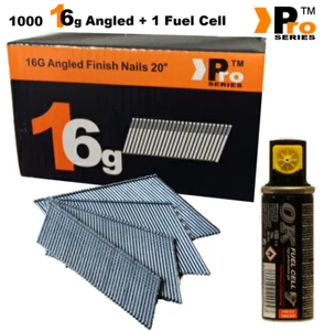Paslode Hitachi Bostitch Angle 16G Second Fix Nails & Gas Pack (Angled 16g) - Picture 1 of 1