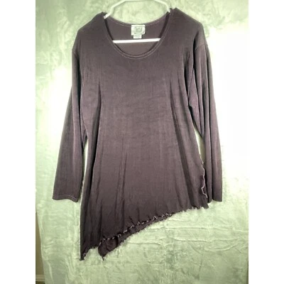 Blusa Jostar tamanho GG túnica roxa assimétrica elástica malha slinky - Imagem 1 de 4