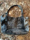 Frye Deborah Distressed Studded Leather Slate Black Shoulder Bag Retail $598