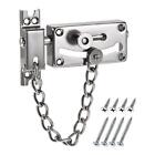 Chain Lock Door Guard Security Anti-Theft Latch Iron Lock, 180mm Silver Tone