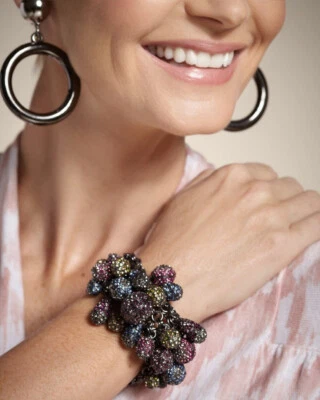 Brazalete Selfina Mul-Color Colgante Bolas de Fuego y Gotas de Rocío Cristal ¡Borre Magnético! Foto 1 de 3