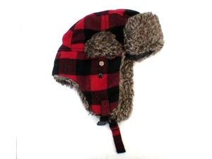 Lumberjack Aviator Red Plaid Bomber Buffalo Trapper Winter Hat - Picture 1 of 4