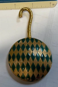 VINTAGE HÄNGENDER SPIEGEL GOLDTON GOLDGRÜN HARLEKIN W39B - Bild 1 von 4