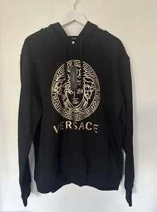 Sudadera con capucha Versace para hombre 2XL negra dorada Medusa - Imagen 1 de 5